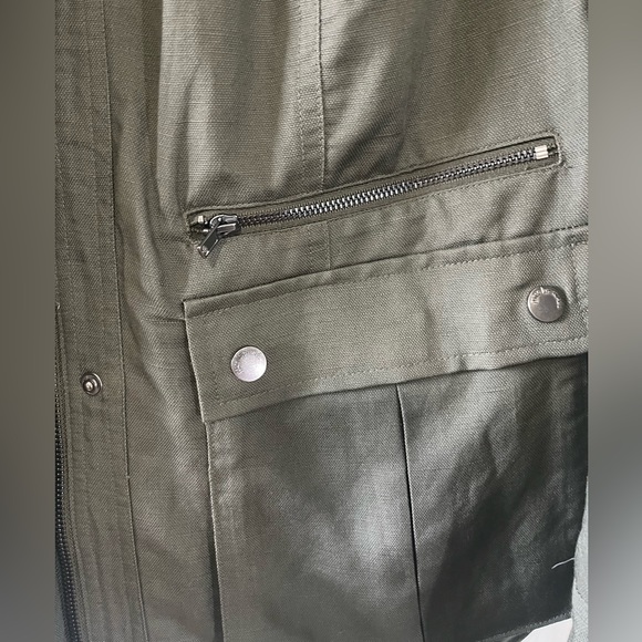 Peace Love World linen army green utility jacket - Picture 3 of 12